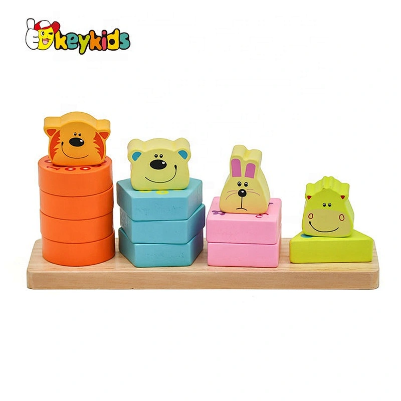 2019 High quality educational wooden toys stacking for babies W13D226