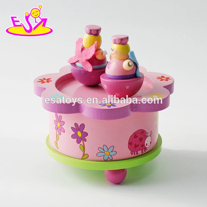 Customize funny train toys wooden vintage music box for kids W07B039