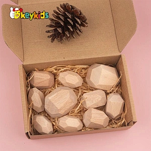 Customize 11PCS stone shape wooden large building blocks for kids W13D302