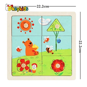 2020 New sale kids preschool wooden daily jigsaw puzzle with customize W14M221