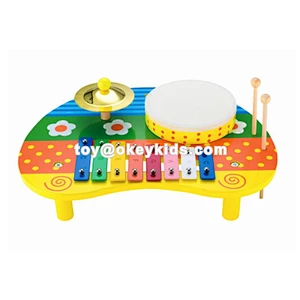 High Quality Musical Wooden Drum Set For Baby W07F032