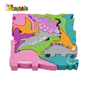 2021 Hot selling dinosaurs shape wooden block puzzle for children W14A251