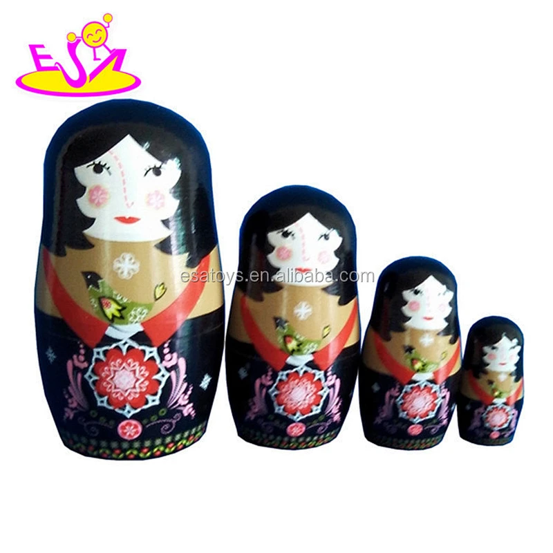 Set of 7 Traditional Hand Painted Wooden Matryoshka Russian Nesting Dolls W06D038