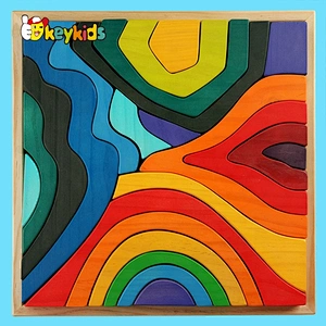 2021 New released educational play set wooden rainbow sensory blocks for kids W13A247