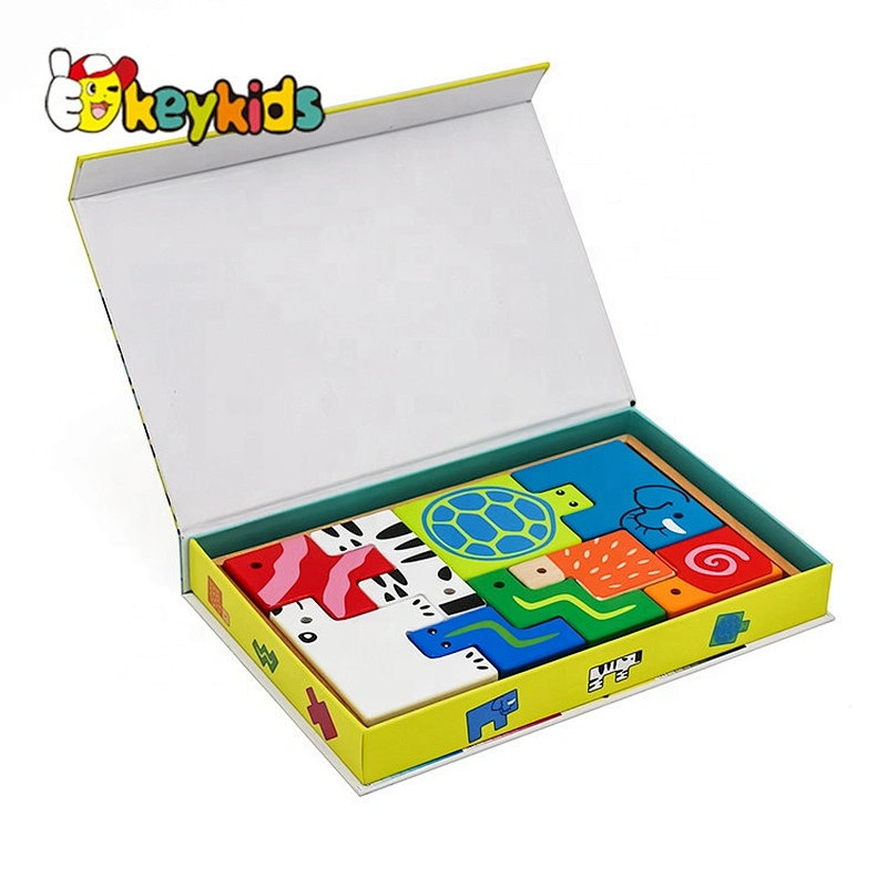 New hottest colorful animals wood block puzzle for children W14A189
