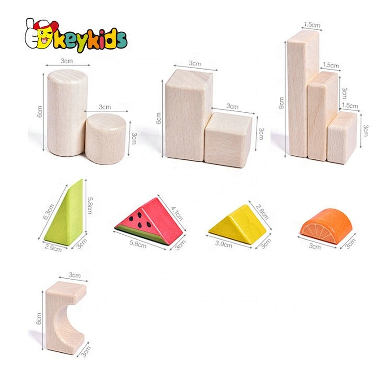 2020 wholesale children wooden shape blocks with box W13A215B