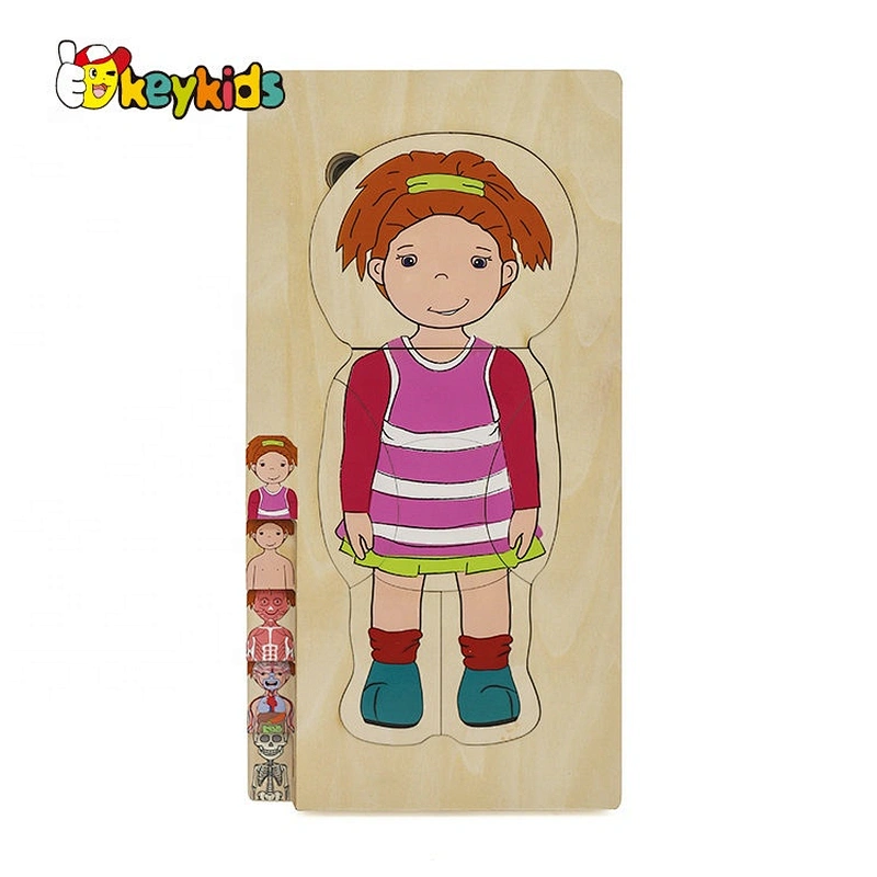 2020 Customize educational wooden human anatomy jigsaw puzzle for kids W12E057