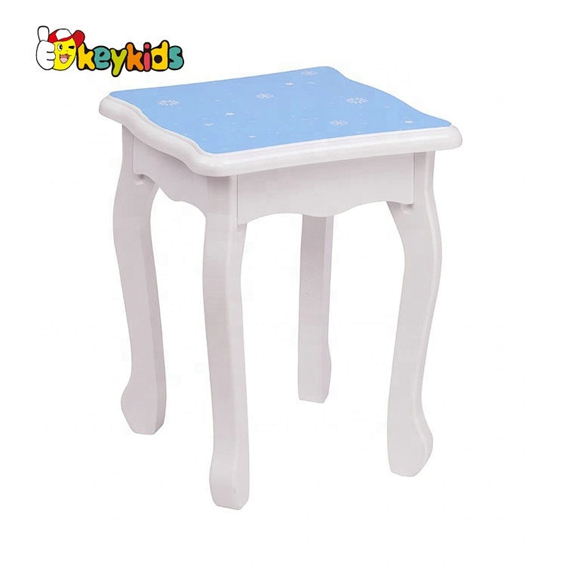 wholesale modern wooden kids dressing table with mirror and stool W08H126B