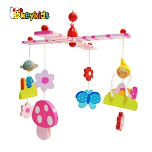 Customize colorful wooden cot mobile for baby crib W08K037