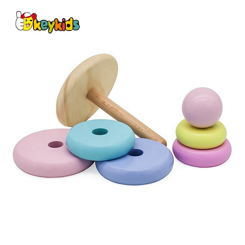 2020 Customize colored wooden stacking tower toy for baby W13D254
