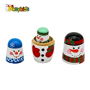 Hand paint 5 in 1 wooden traditional russian doll  with customize W06D151