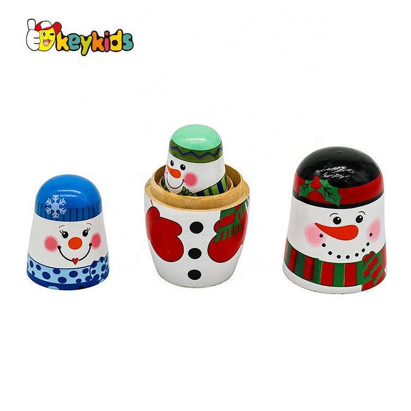 Hand paint 5 in 1 wooden traditional russian doll  with customize W06D151