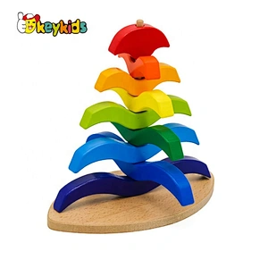 Christmas Tree Wooden Stacking Rainbow Blocks W13D218