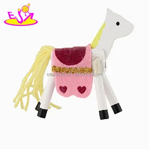 Wholesale cheap kids toy wooden horse toy for sale W06D029