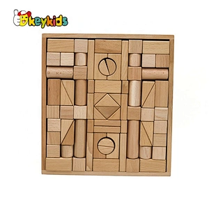 2019 Top sale 75 pieces children educational wooden building blocks for wholesale W13A177