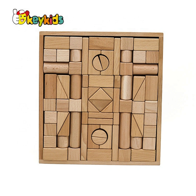 2019 Top sale 75 pieces children educational wooden building blocks for wholesale W13A177