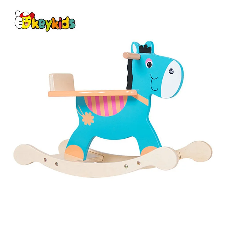 High quality kids wooden lion rocking horse for wholesale W16D128