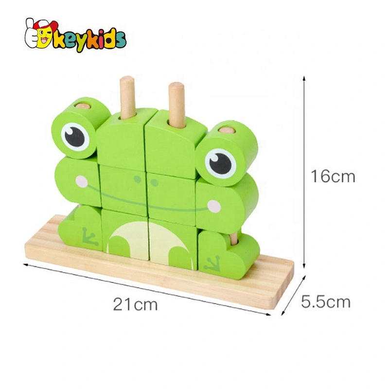 2020 New arrival educational wooden frog block for children W13D268