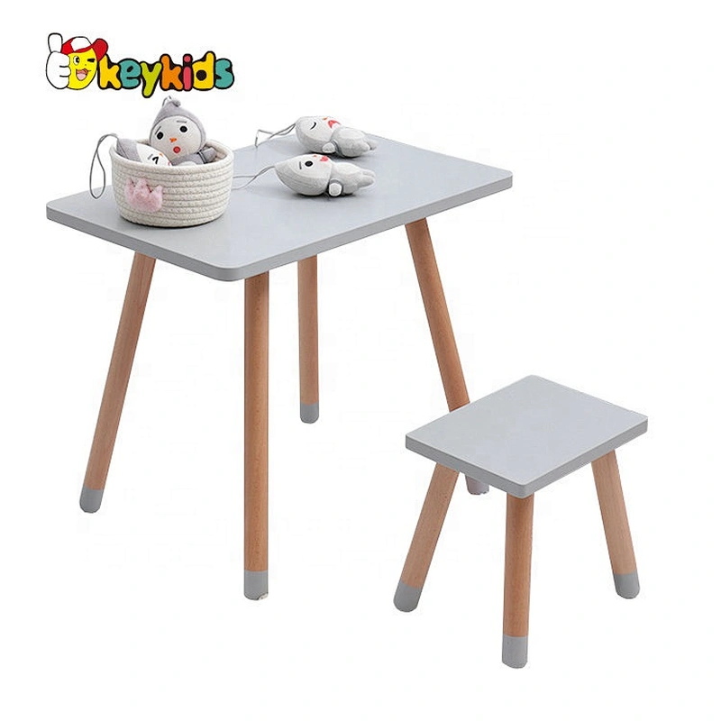 High Quality Preschool White Wooden Kids Play Table Chairs W08G271