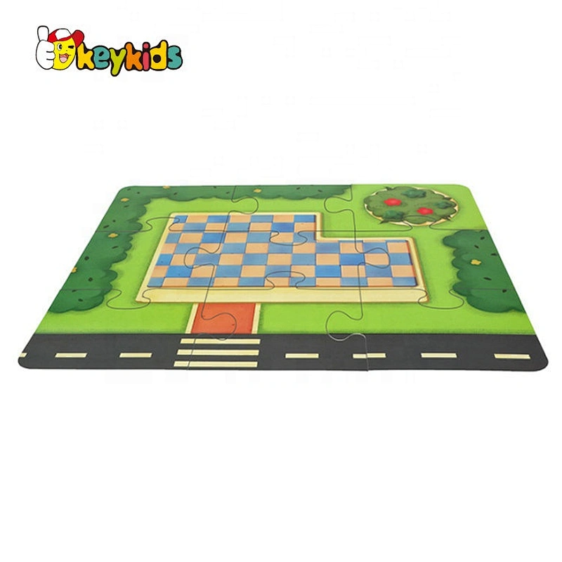 Cartoon educational wooden diy house building for kids W14G049