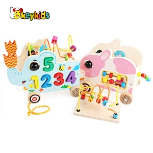 2020 New arrived educational wooden school bus toy for toddlers W05C141
