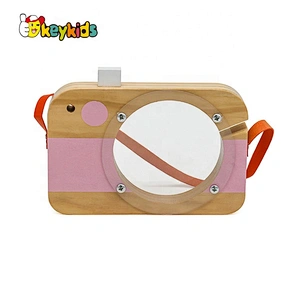 Customize camera shape wooden coin saving box for children W02A375