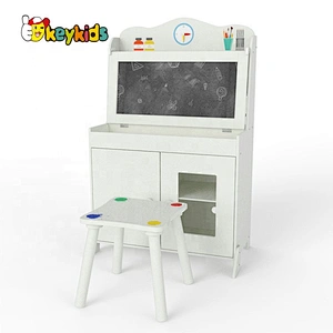Customize multi function kids wooden drawing table with chair W08H305