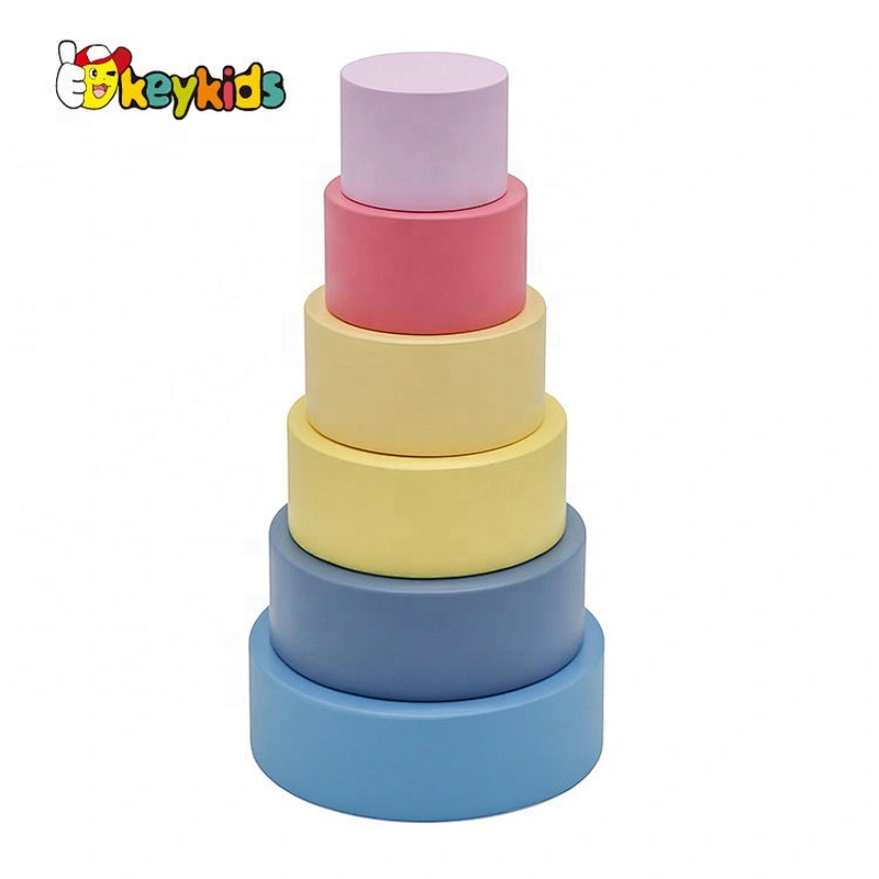 2021 Customize educational wooden stack up cup toys for kids W13D296
