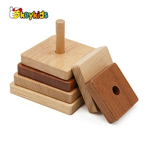 2019 Top sale educational stacking game wooden baby blocks for wholesale W13D217