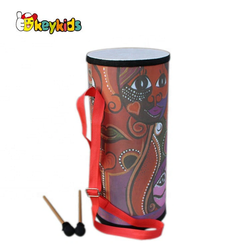 Newest popular  wooden baby drum toy with pattern for toddlers  W07J051