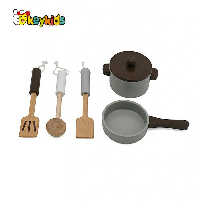 New pretend role play brown wood big kitchen set toys for kids W10C580
