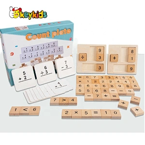 2021 Montessori educational natural wooden number block toy for kids W12E094