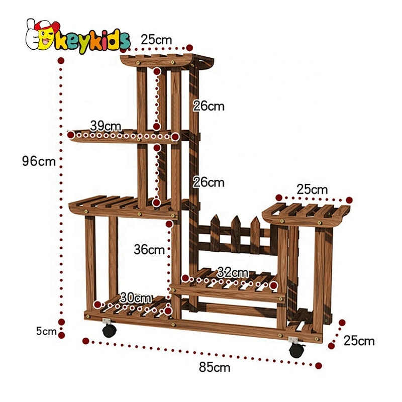 hihg quality white wooden rack for flowers W08H119C