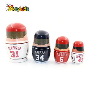 Hand painted 4 in 1 wooden russian doll inside a doll for children W06D141