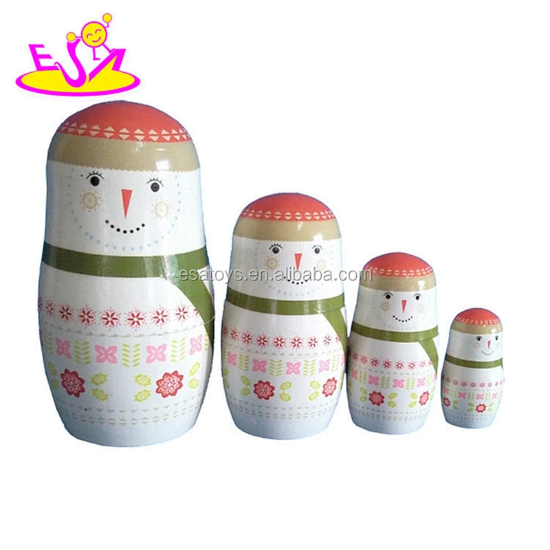 Set of 7 Traditional Hand Painted Wooden Matryoshka Russian Nesting Dolls W06D038