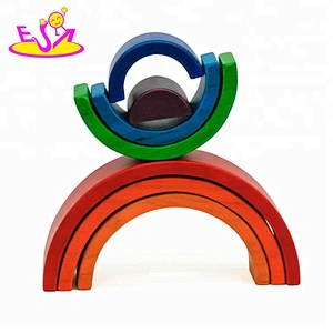 New arrival 7 pieces educational wooden rainbow toy for children W13D206