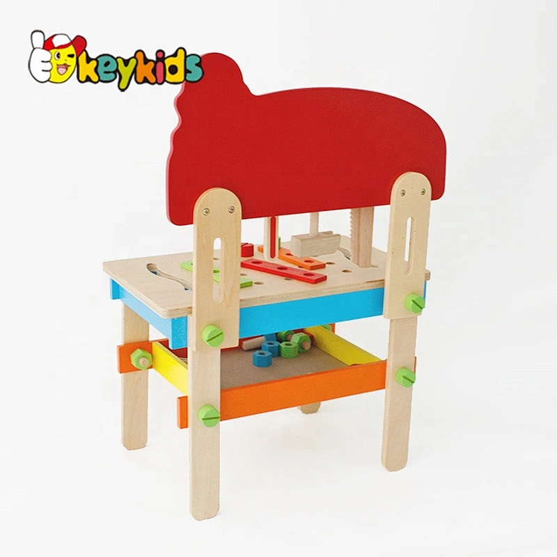 New children pretend play tool kit toys wooden kids tool bench W03D083