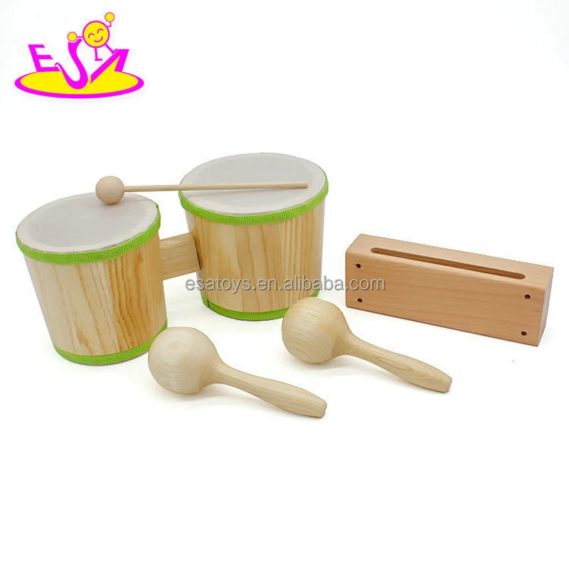 New hottest music toys wooden baby drum kit for education W07A075