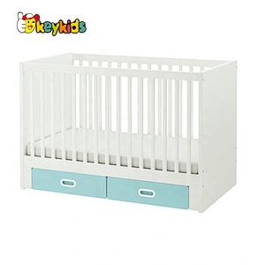 high quality baby modern wooden white cot bed for wholesale W08E032