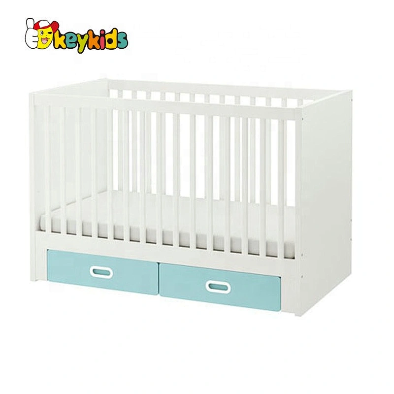 high quality baby modern wooden white cot bed for wholesale W08E032