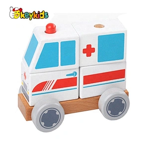 2021 Most popular best sale toddler wooden ambulance W04A533