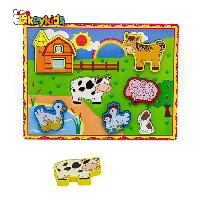 Early Learning Wooden Animal Head Shaped Puzzles For Kids W14D073