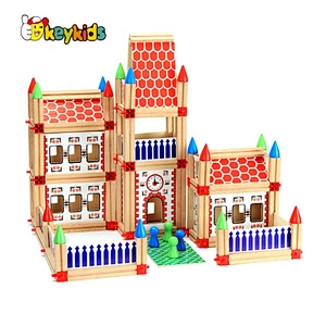 2020 New arrival 180PCS preschool kids wooden building blocks for kids W13A207