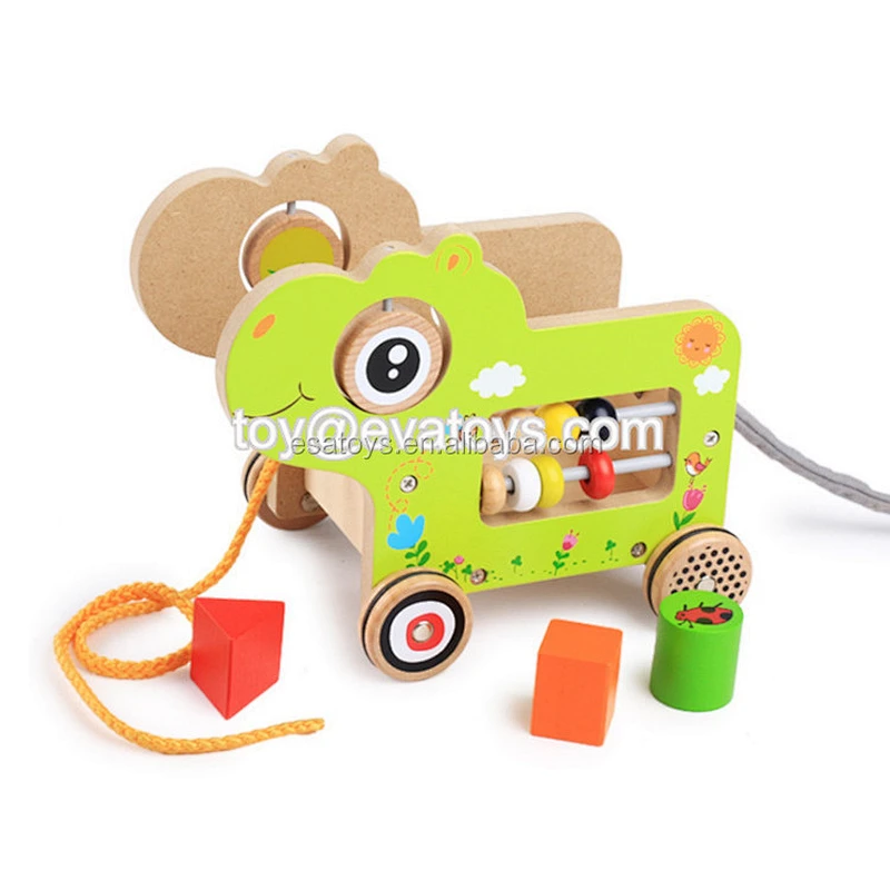 New hottest funny kids pull wooden chicken toys with customize W05B165