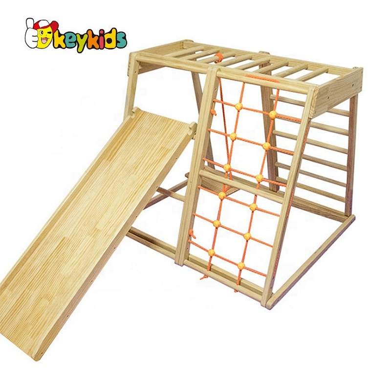 2020 New sale indoor playground wooden swing sets with climbing net W01F002
