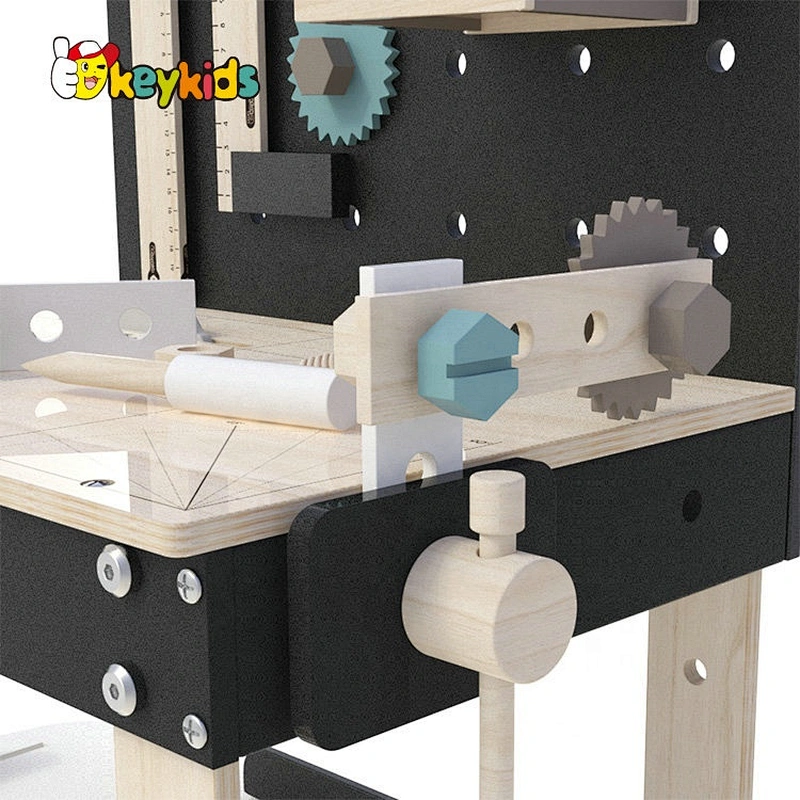 New design educational wooden tool toy workbench for pretend play W03D141
