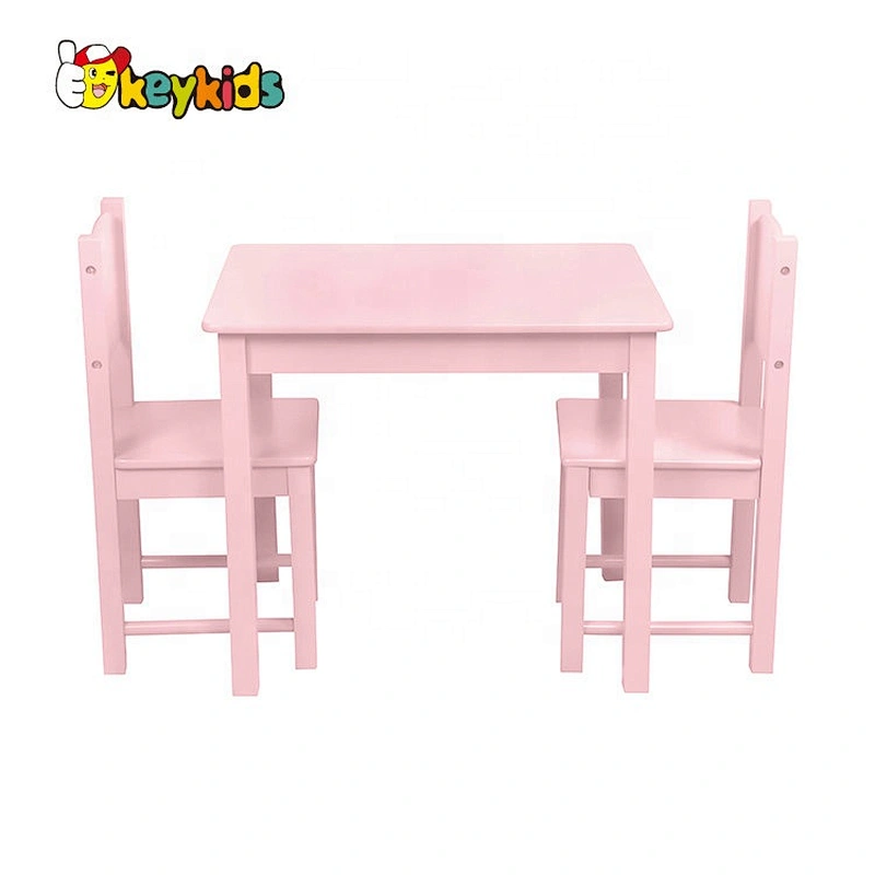 Customize pink wooden kids desk and chair for wholesale W08G301B
