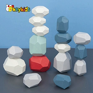Customize 21PCS stone shape wooden blocks toy for children W13D298