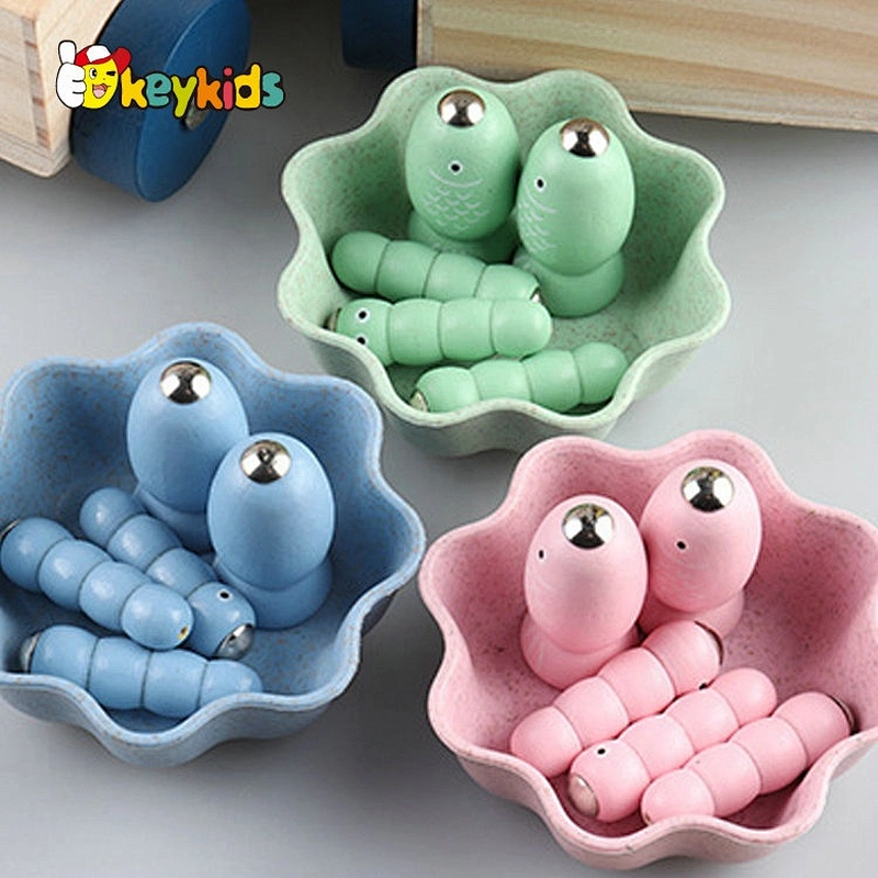 2021 New released educational kids wooden truck toy with magnetic fishiing game W05C146