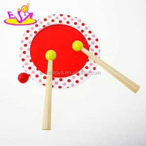 New arrival kids wooden Musical Drum Toy, Music instrument wooden drum toy for Christmas W07J035